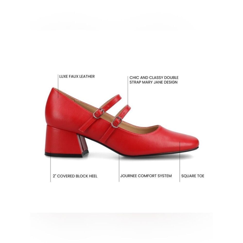 (S-4786) Journee Collection Nally Womens Square Toe Block  Pumps Sz  6.5